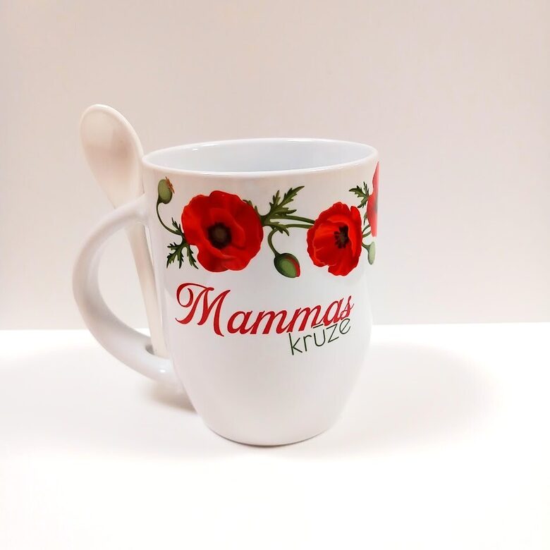 Krūze ar karotīti- Mammas krūze