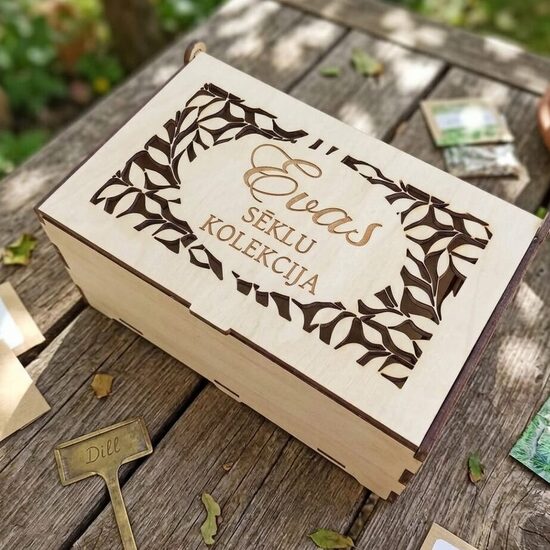 Personalizēta kastīte/organizators sēklu paciņām