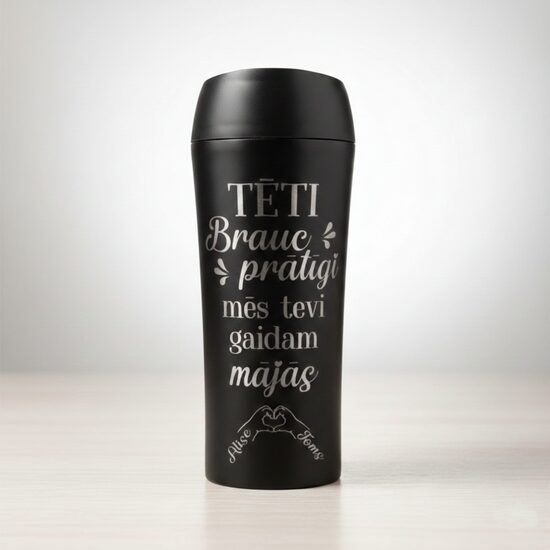 Personalizēta termokrūze ar bērnu vārdiem - TĒTI brauc prātīgi, mēs tevi gaidam mājās