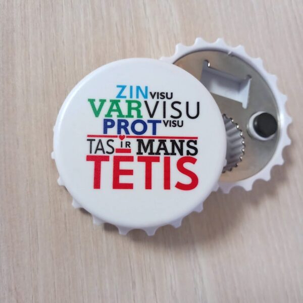 Pudeļu attaisāmais/magnētiņš tētim, kurš zina visu